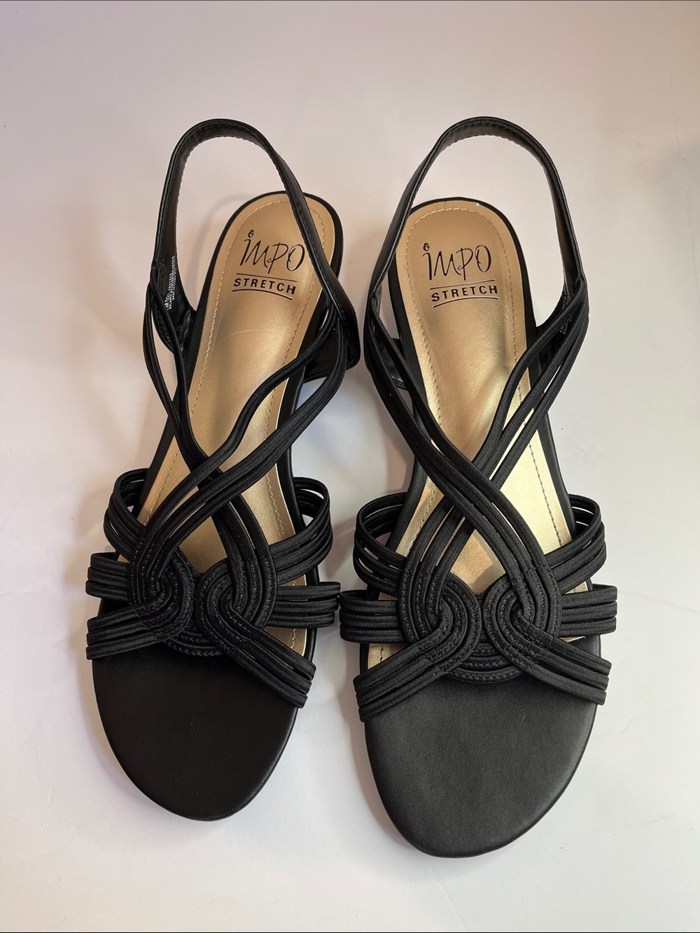Impo Black Knotted Strappy Slingback Sandals